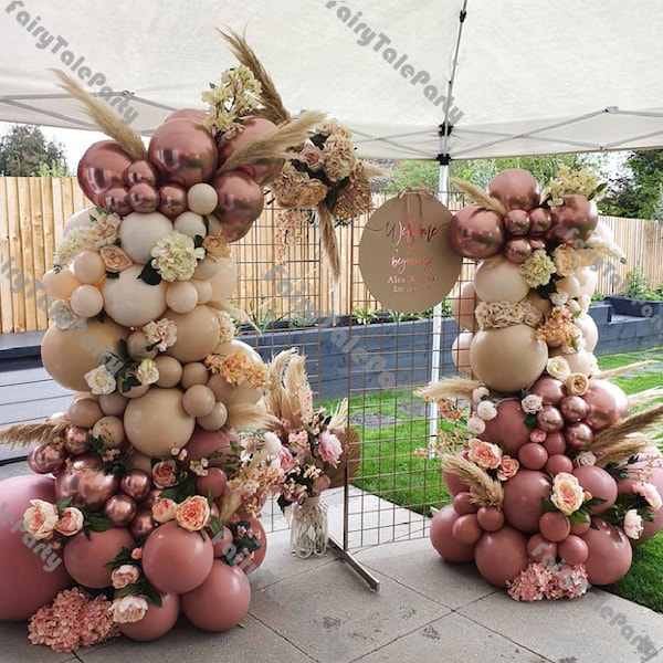 Double Layered Balloon Arch Kit Decorations Dusty Pink Cream Ballon Garland Marriage Gold Globos Birthday Shower Party Backdrops 81/157pcs