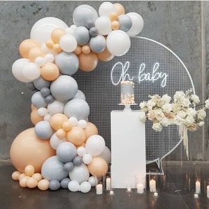 93pcs Pastel Latex Balloons Arch Kit Macaroon Gray Balloon Garland Cream Peach White Globos Wedding Birthday Baby Shower Party Decorations