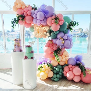 Set arco decorativo con palloncini tropicali per feste estive 173 pezzi, kit ghirlanda di palloncini in palissandro e verde salvia, forniture per feste di compleanno, matrimoni, matrimoni