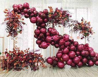 100pcs Wine Red Balloons Garland Kit Pink Balloon Arch Party Supplies Wedding Birthday Anniversairy Bridesmaid Baby Shower Globos Decoration