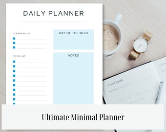 Minimal Planner Bundle | Daily, Weekly & Monthly planner | Printable planner | Planner Inserts | Planner set | Instant download