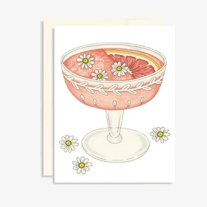 Grapefruit & Daisy Cocktail Blank Card