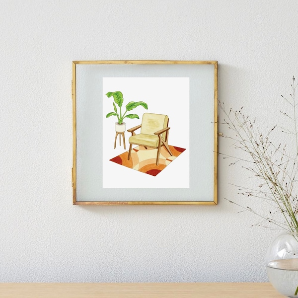 Mid Century Armchair Art Print