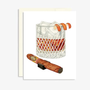 Whisky & Cigar Blank Card