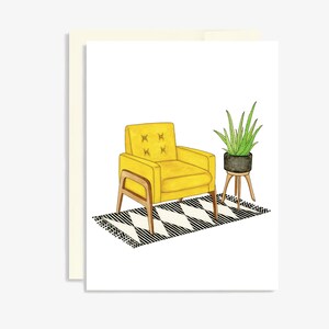 Senf Tufted Sessel Blanko Karte