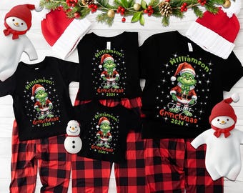 Personalized Family Christmas T-Shirts | Matching Pajama Shirts