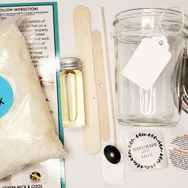 DIY Candle Making Kit, Choose Scent & Lid, Easy Craft Kit, Date Night, Virtual Activity, Candle Gift Kit, Birthday Gift Kit