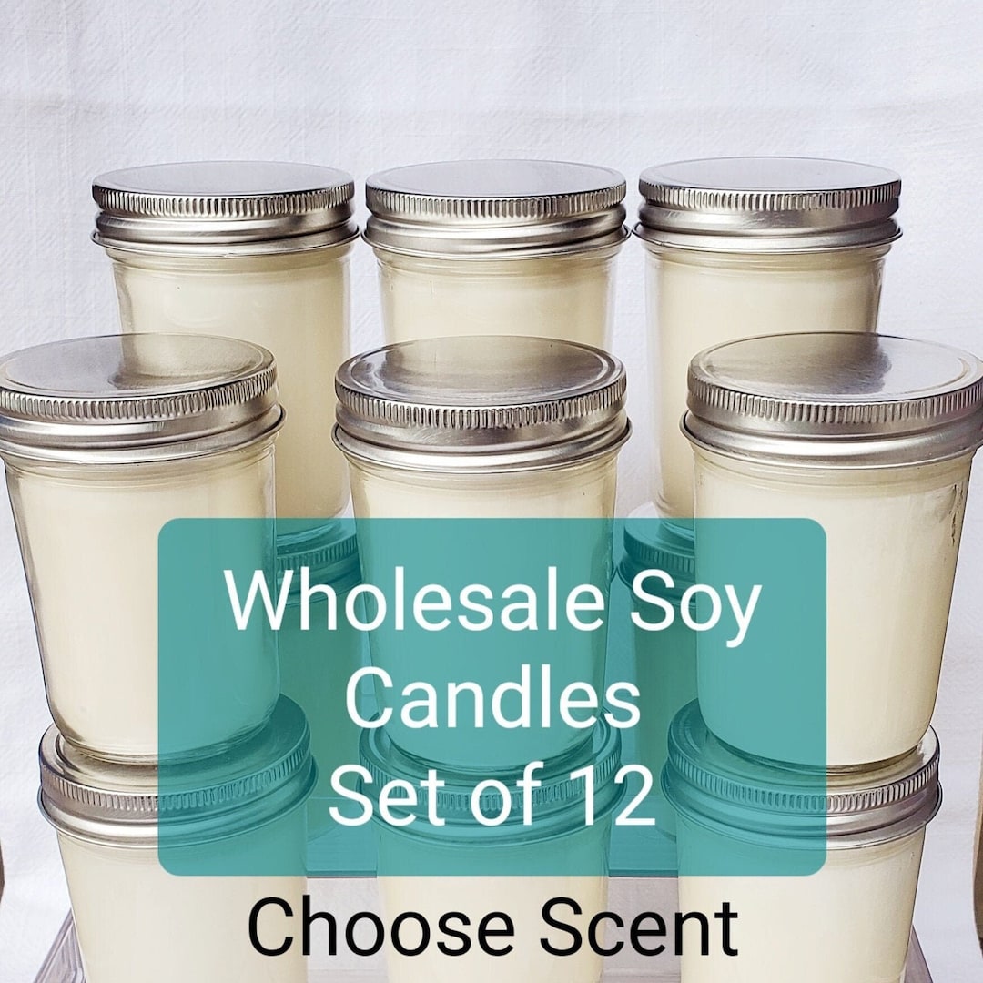 No Label Bulk Soy Candles, 12 8oz Jars, Choose Your Scent, 100 Soy Wax