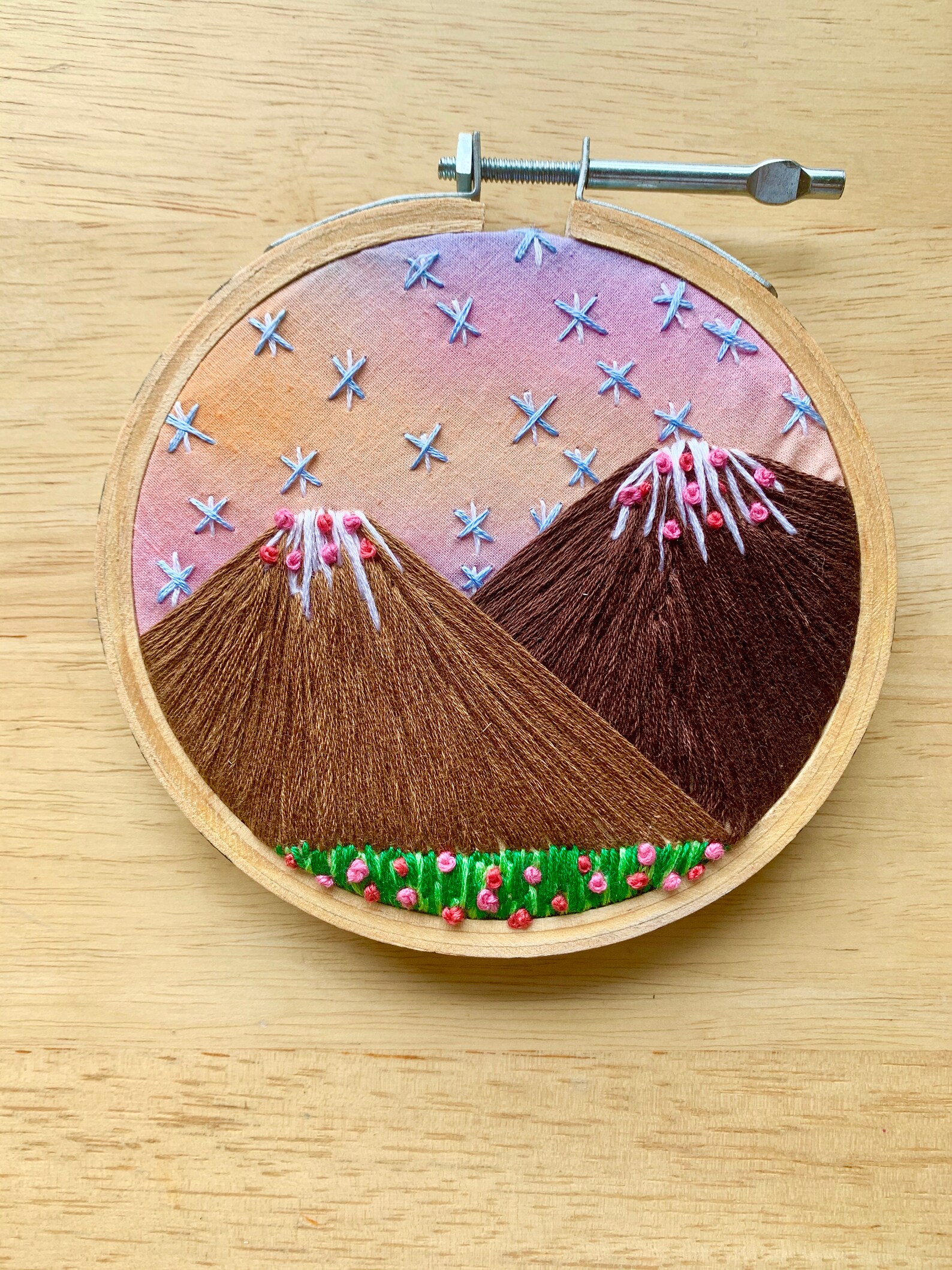 Mountain landscape jessecmault  4 inch hoop art  jessecmault  etsy