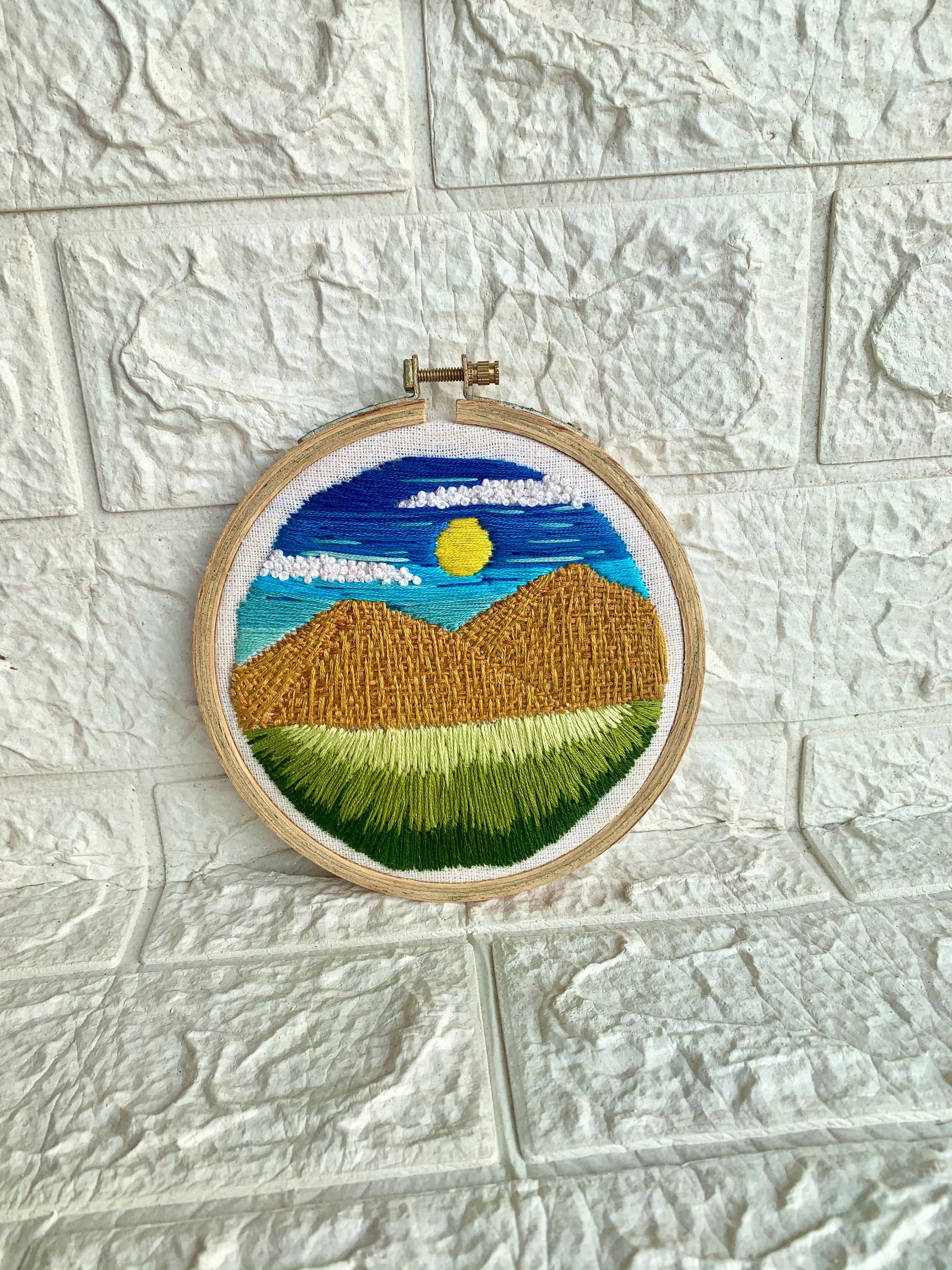 Shine // 6 Inch Embroidery Hoop Art
