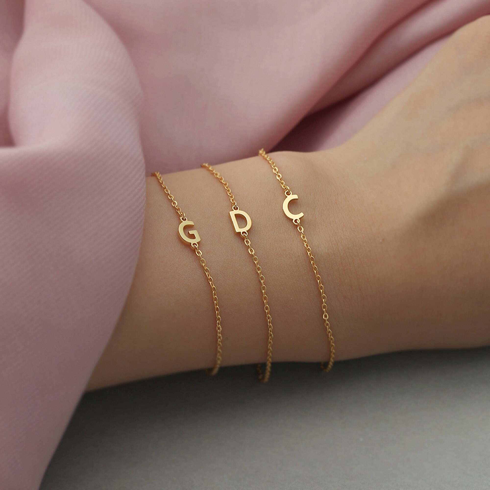 Letter Bracelet Initial Bracelet Bracelet for Women Etsy