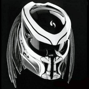 The Best Seller, Predator Helmet Black White Custom For Motorcycle Approved DOT & ECE