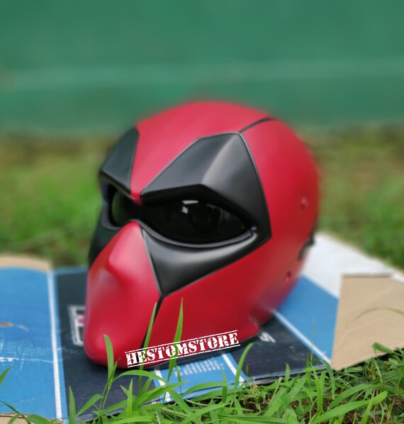 Aangepaste helm Deadpool Red voor motorfiets goedgekeurd DOT & ECE Accessoires Hoeden & petten Helmen Motorhelmen 