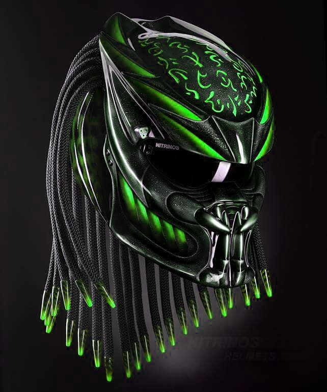 Predator Helmet Best Green Margin Custom Motorcycle Etsy
