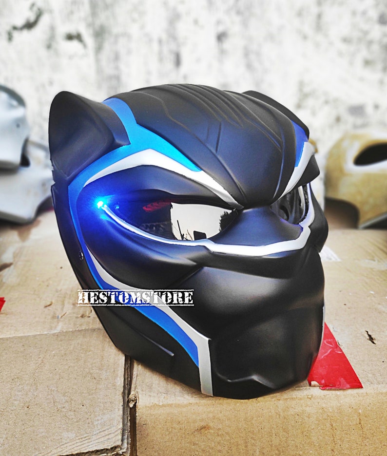 New Arrival Black Panther Helmet Custom for Motorcycle Etsy