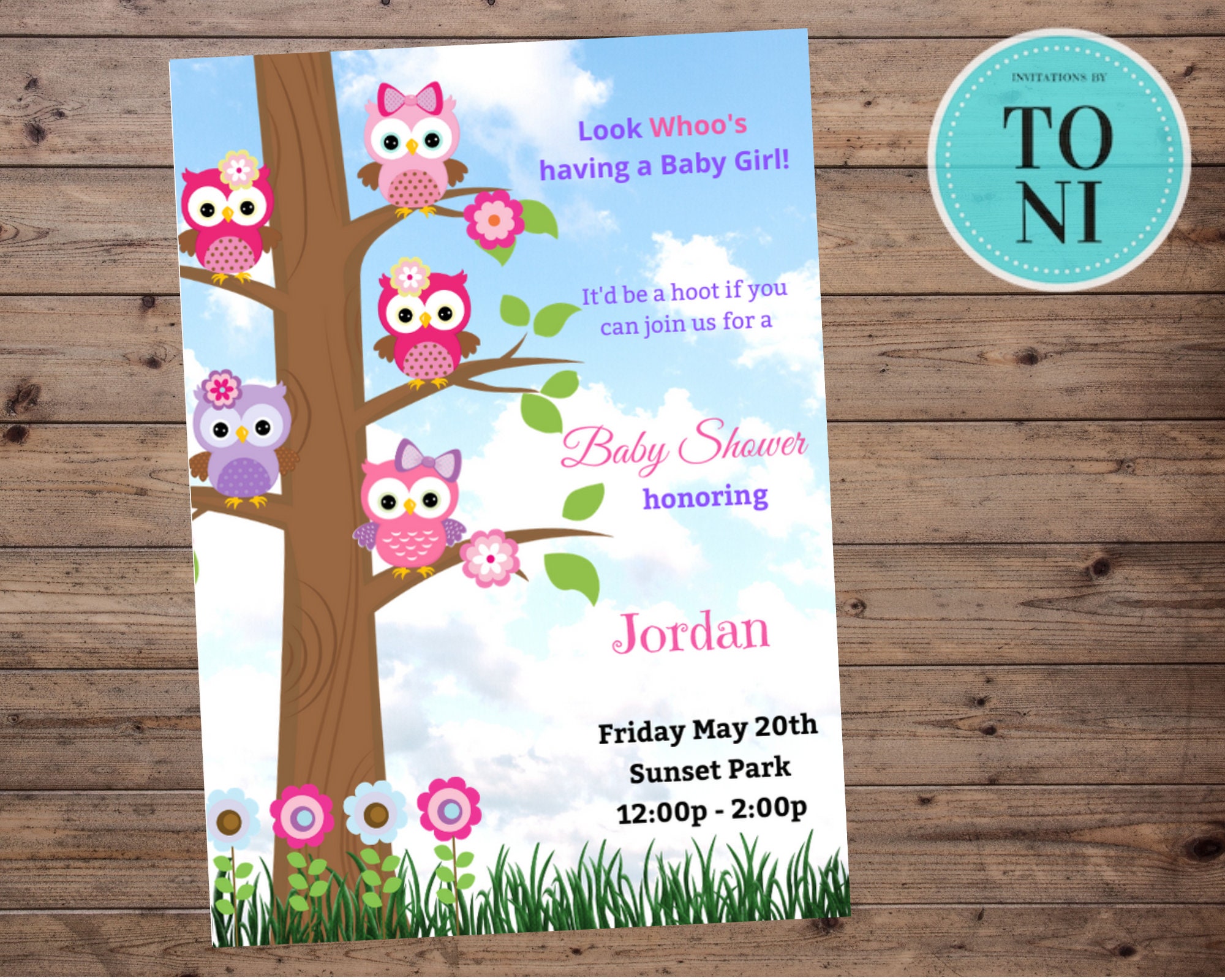 Owl Baby Shower Invitation Cute Owls Baby Shower EDITABLE Etsy UK