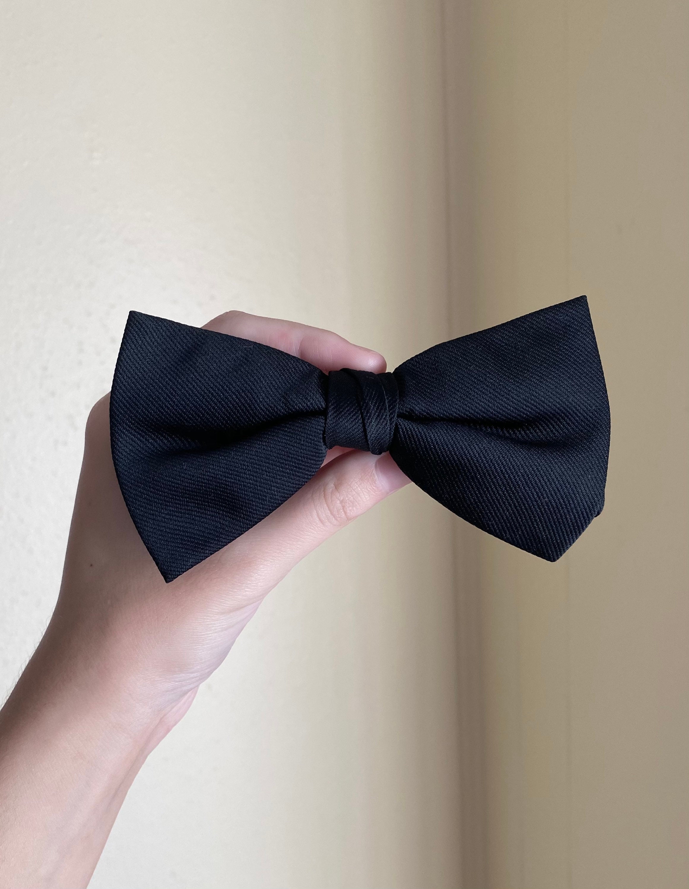 Ormond Vintage Bow Tie Clip On Classic Black Etsy