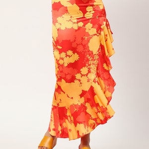 Sunkissed Bloom Skirt for Women, Slit Skirt, Summer Skirt, Wrap Dress, Floral Midi Skirt, Long Skirt, Beach Skirt Coverup, Bikini Cover Up image 9