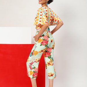 Play Suit Kawaii, Floral Summer Short Button Up Playsuit for Women, Boho Jumpsuit Plus Size, Flower Summer Dress, Modern Dress, Romper Dress image 7