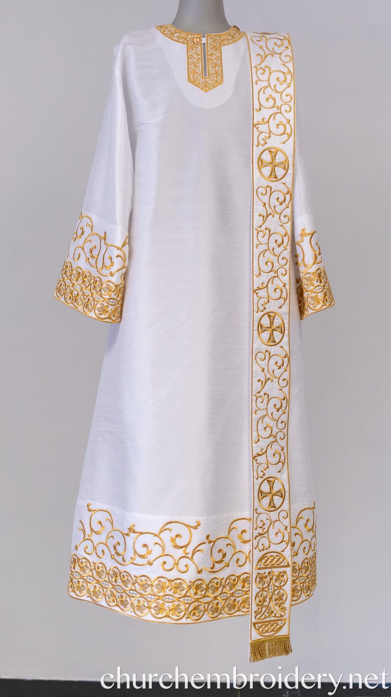 Protodeacon Fully Embroidered Orthodox Deacon Protodeacon Vestments Set White - Etsy