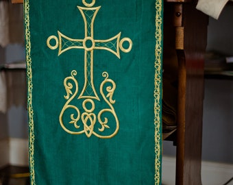 Analogian Cover for Orthodox Church Fully Embroidered Velvet Cotton 100% Premium Quality