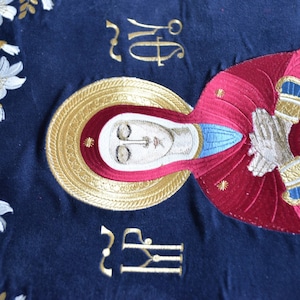 Fully-embroidered Orthodox Church Shroud (epitaphios) of Theotokos