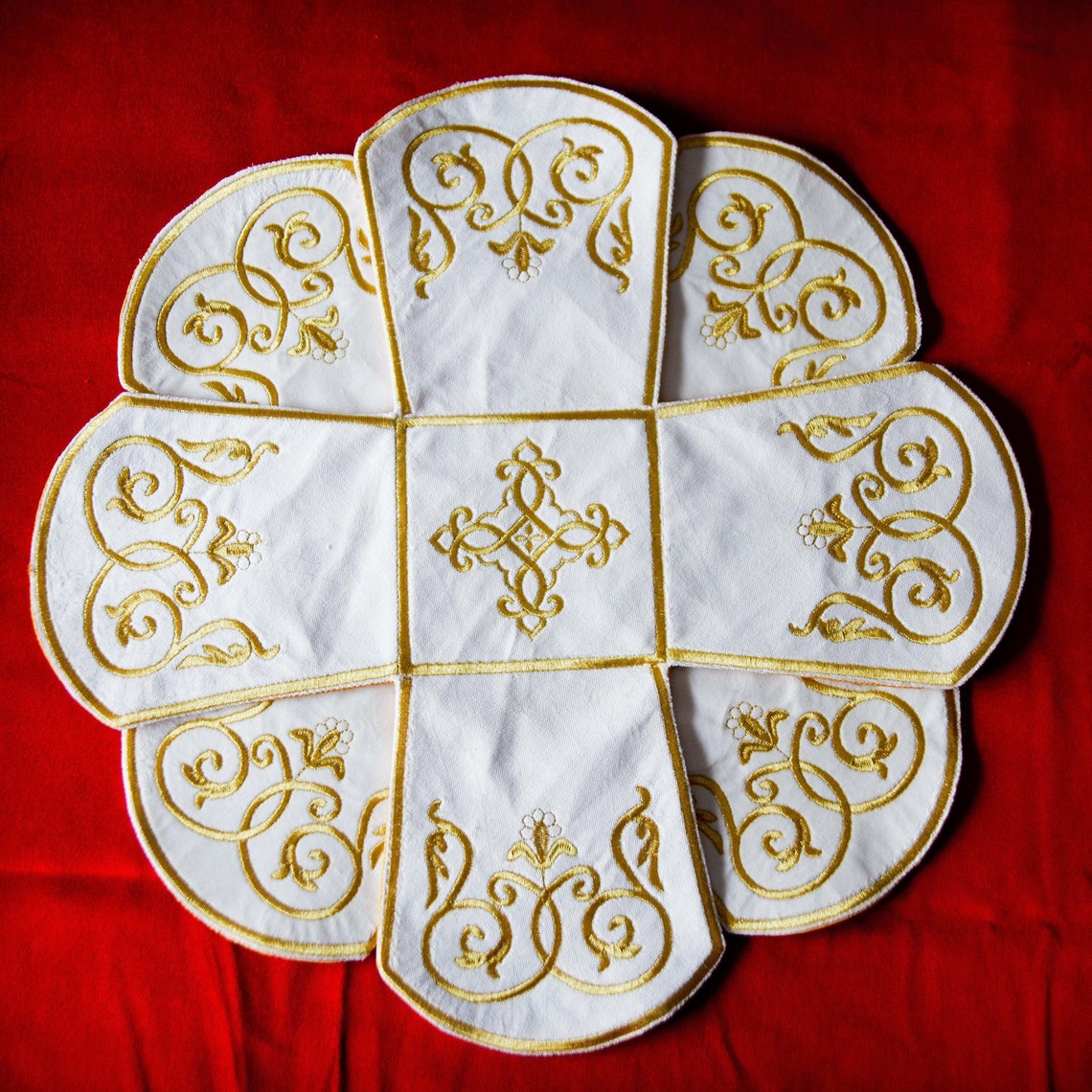 Chalice Covers Set Fringe. Fully Embroidered. White With the Etsy UK