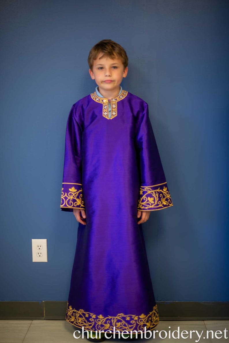 Altar Server Robe Fully Enbroidered, Comfortable and Light Altar Boy ...