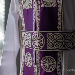Fully Embroidered Orthodox Priest Vestments Set Purple