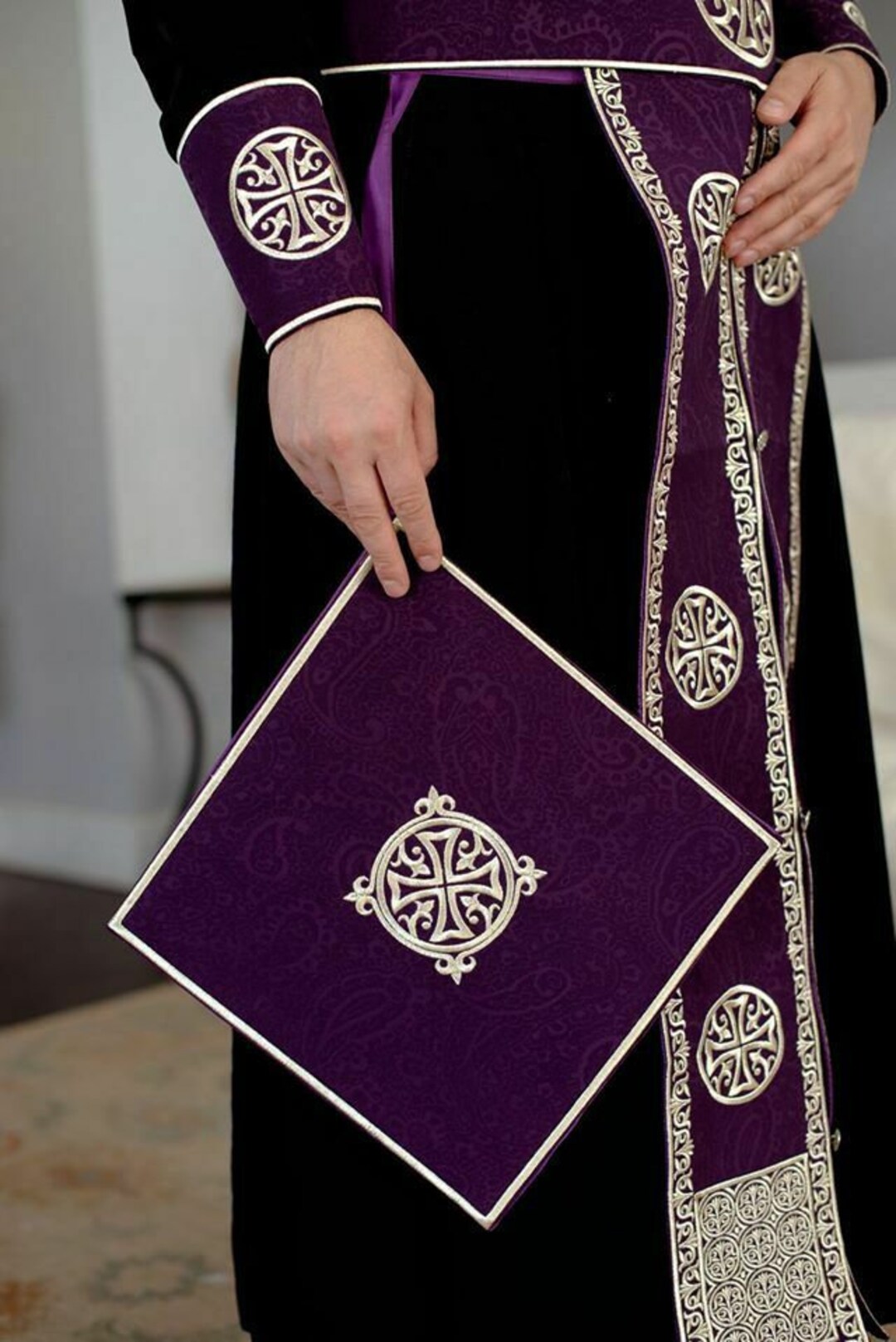 Fully Embroidered Orthodox Priest Vestments Set, Purple - Etsy