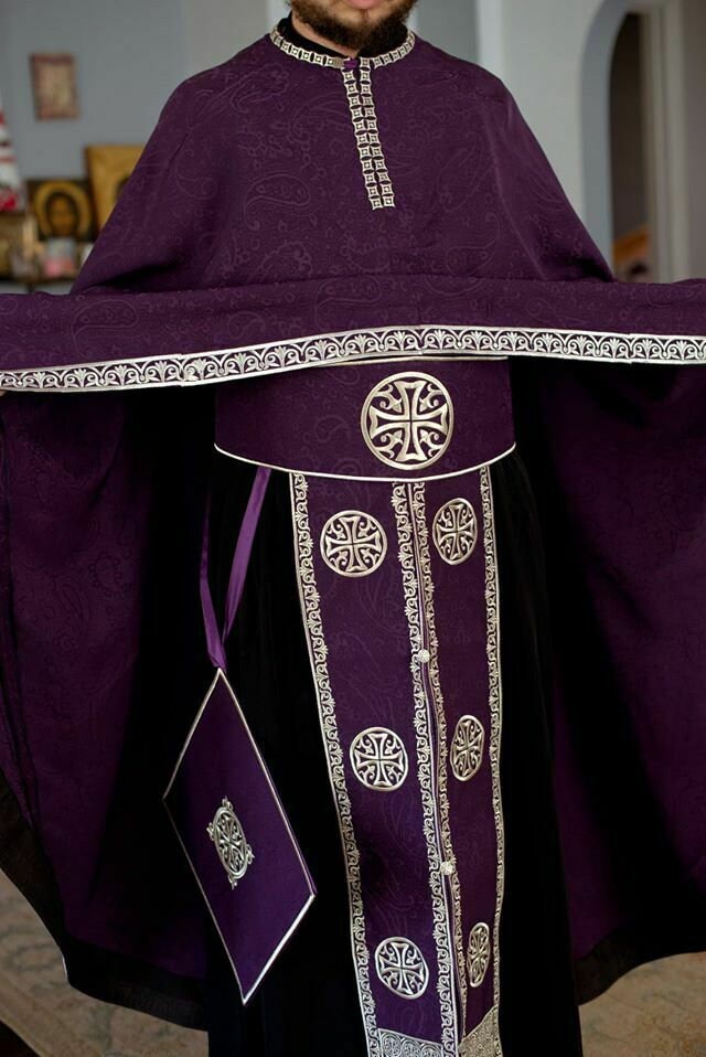 Fully Embroidered Orthodox Priest Vestments Set, Purple - Etsy