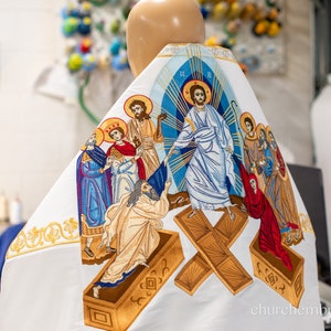 Fully Embroidered Orthodox Church Priest Vestments Russian Style Large Icon of Resurrection