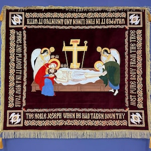 Fully-embroidered Orthodox Church Shroud (epitaphios) of Christ