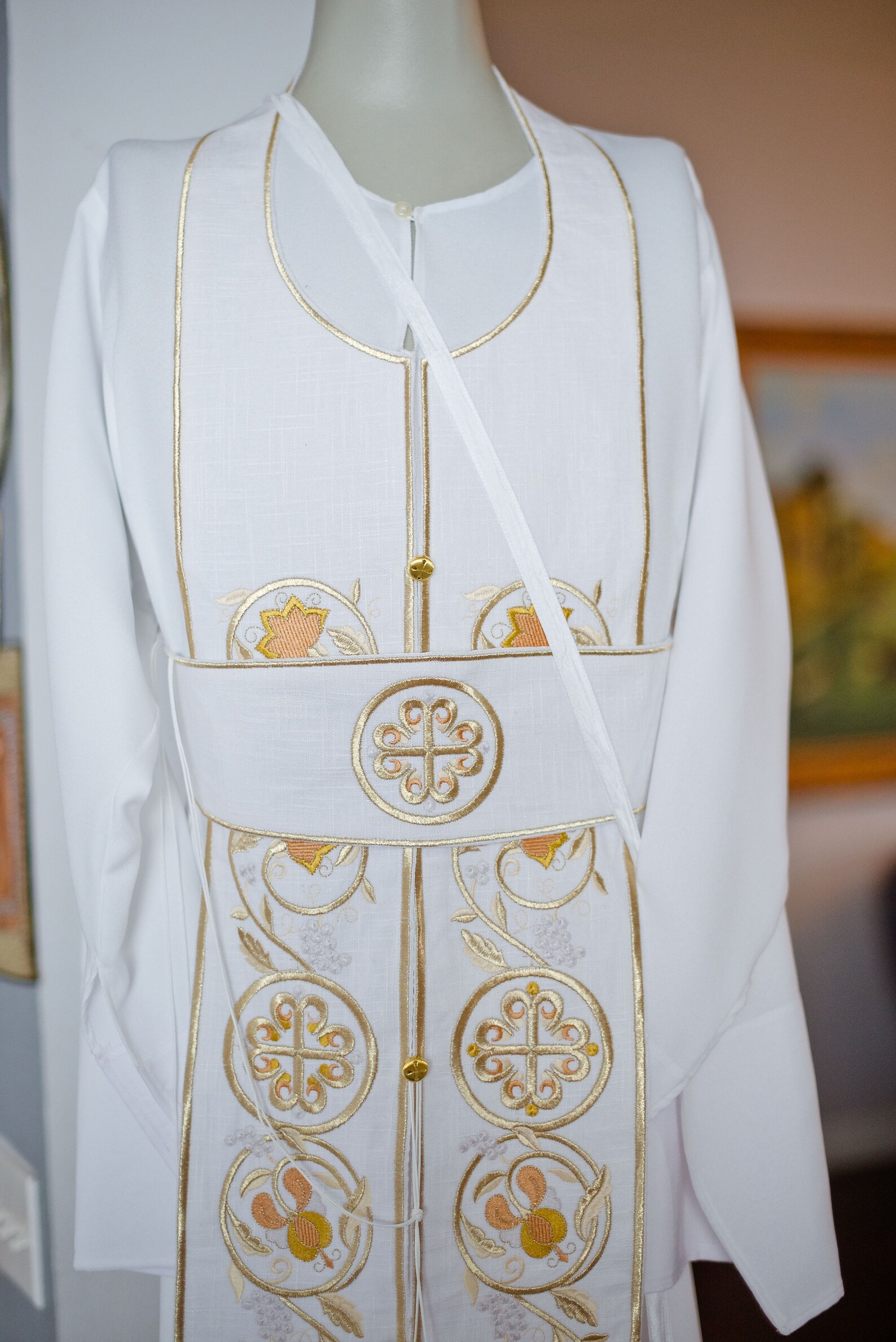 Fully Embroidered Orthodox Priest Vestments Set Simple Linen | Etsy