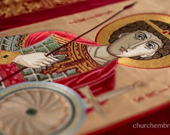 Fully-embroidered Orthodox Church Banner With Any Icon