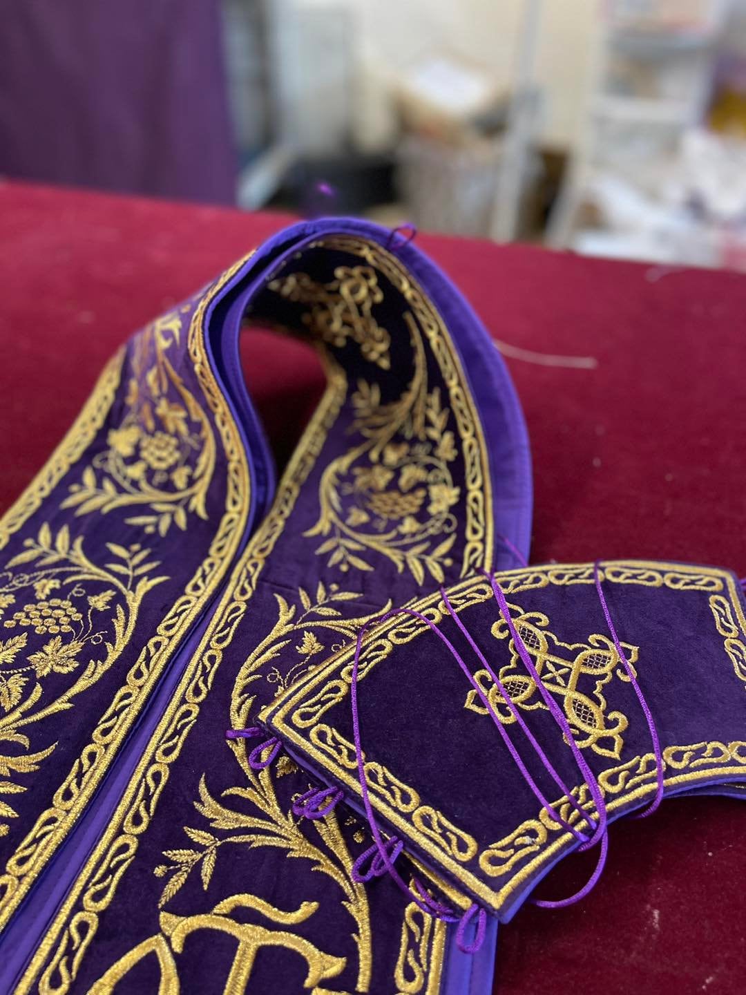 Protodeacon Fully Embroidered Protodeacon Double Orarion With Cuffs - Etsy