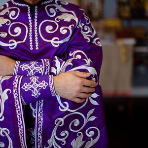 Fully Embroidered Orthodox Priest Vestments Set, Purple Silver - Etsy