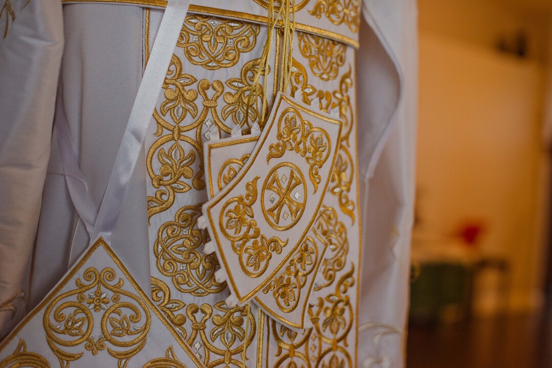 Fully Embroidered Orthodox Priest Vestments Set White - Etsy