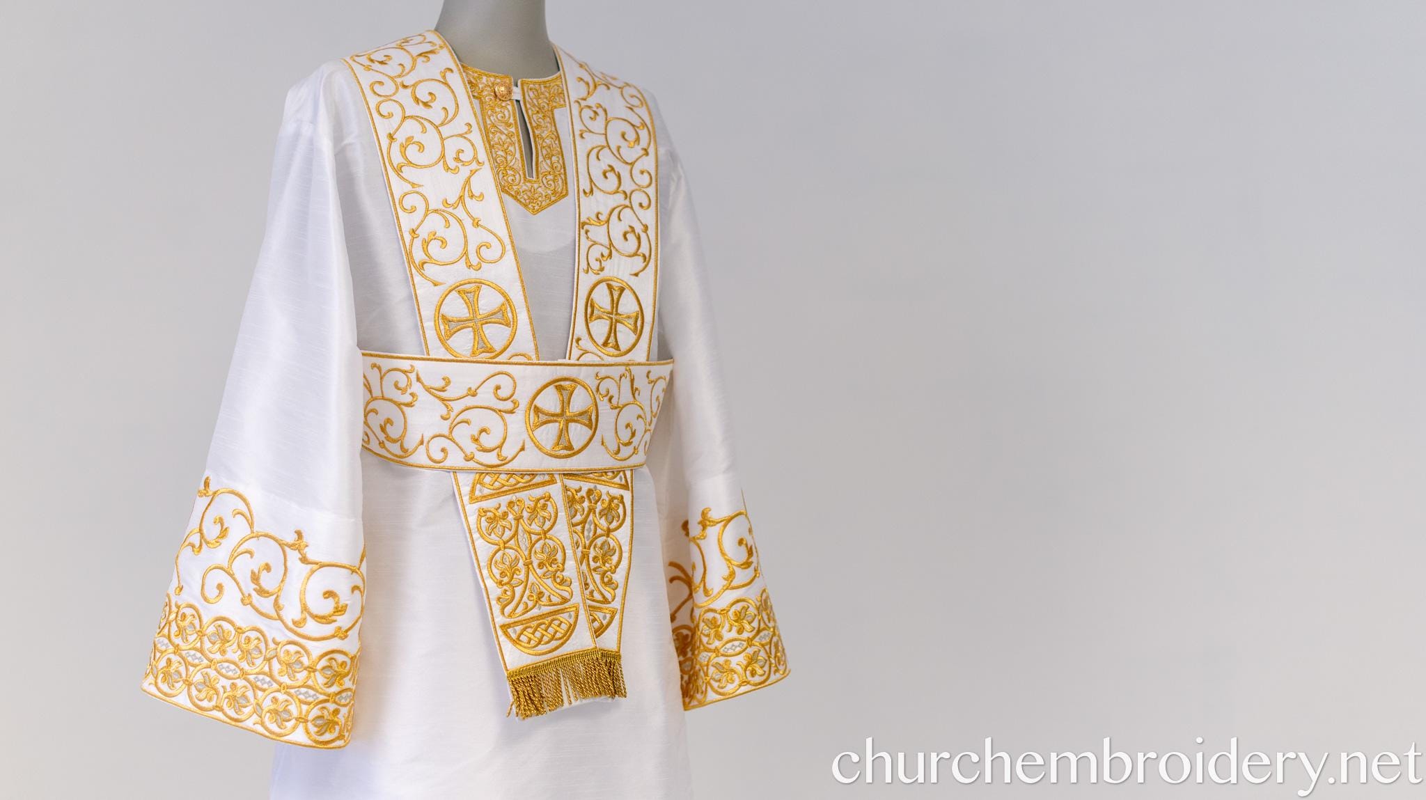 Protodeacon Fully Embroidered Orthodox Deacon Protodeacon Vestments Set White - Etsy