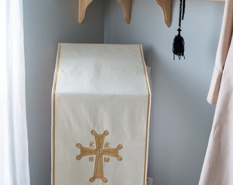 Analogian Cover for Orthodox Church Fully Embroidered Velvet Cotton 100% Premium Quality
