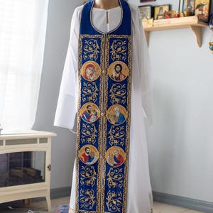 Fully Embroidered Orthodox Priest Bishop Epitrahelion Set Custom Stole(with cuffs)