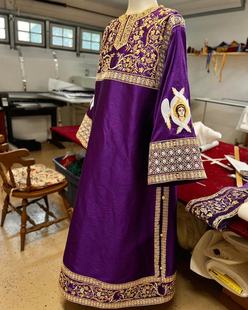 Fully Embroidered Orthodox Deacon Vestments Set, Purple - Etsy