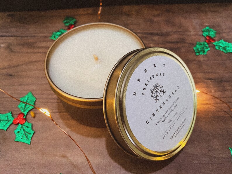 Christmas Scented Soy Candles 130g Tin Etsy