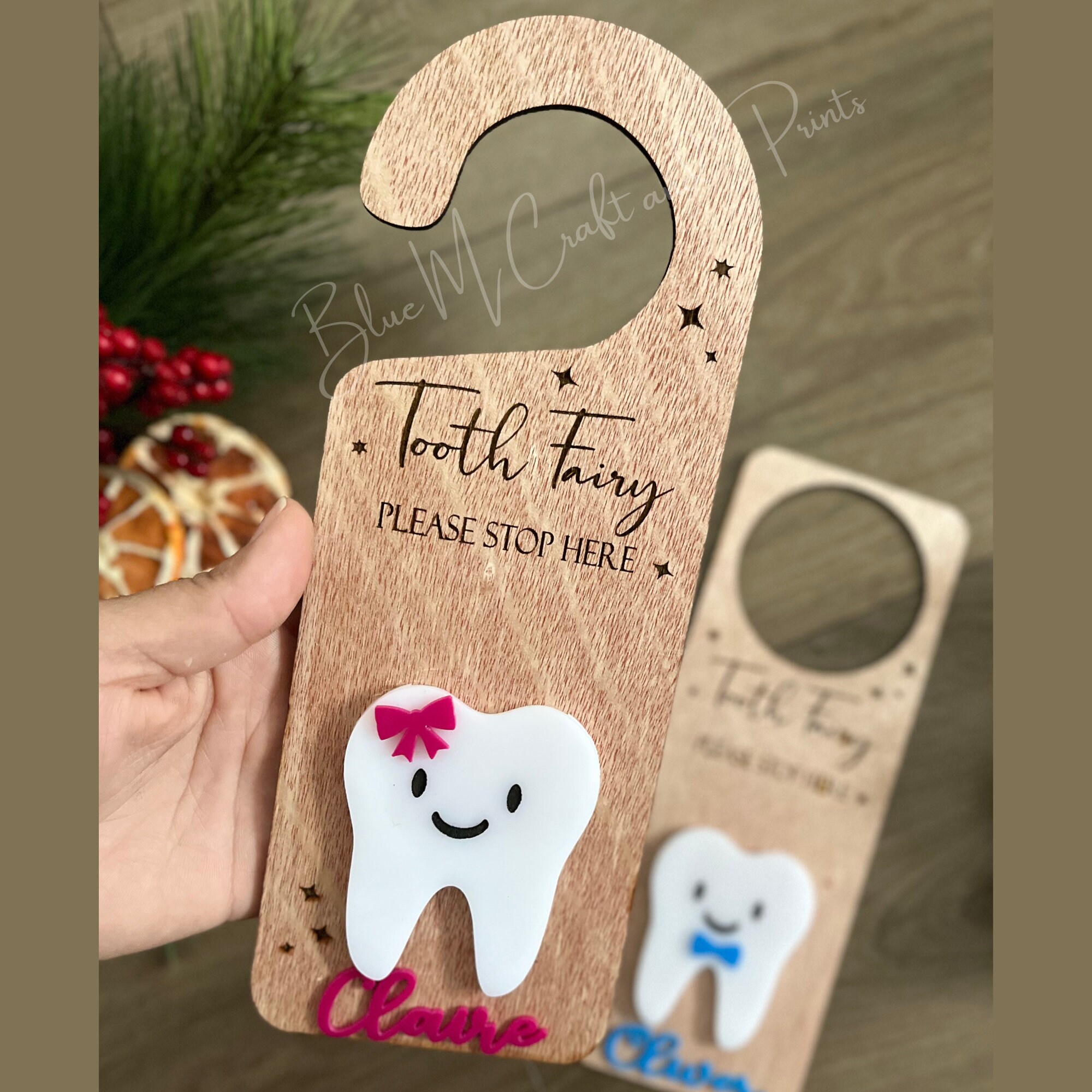 Personalized Tooth Fairy Door Hanger custom Wooden Tooth Fairy Sign ...