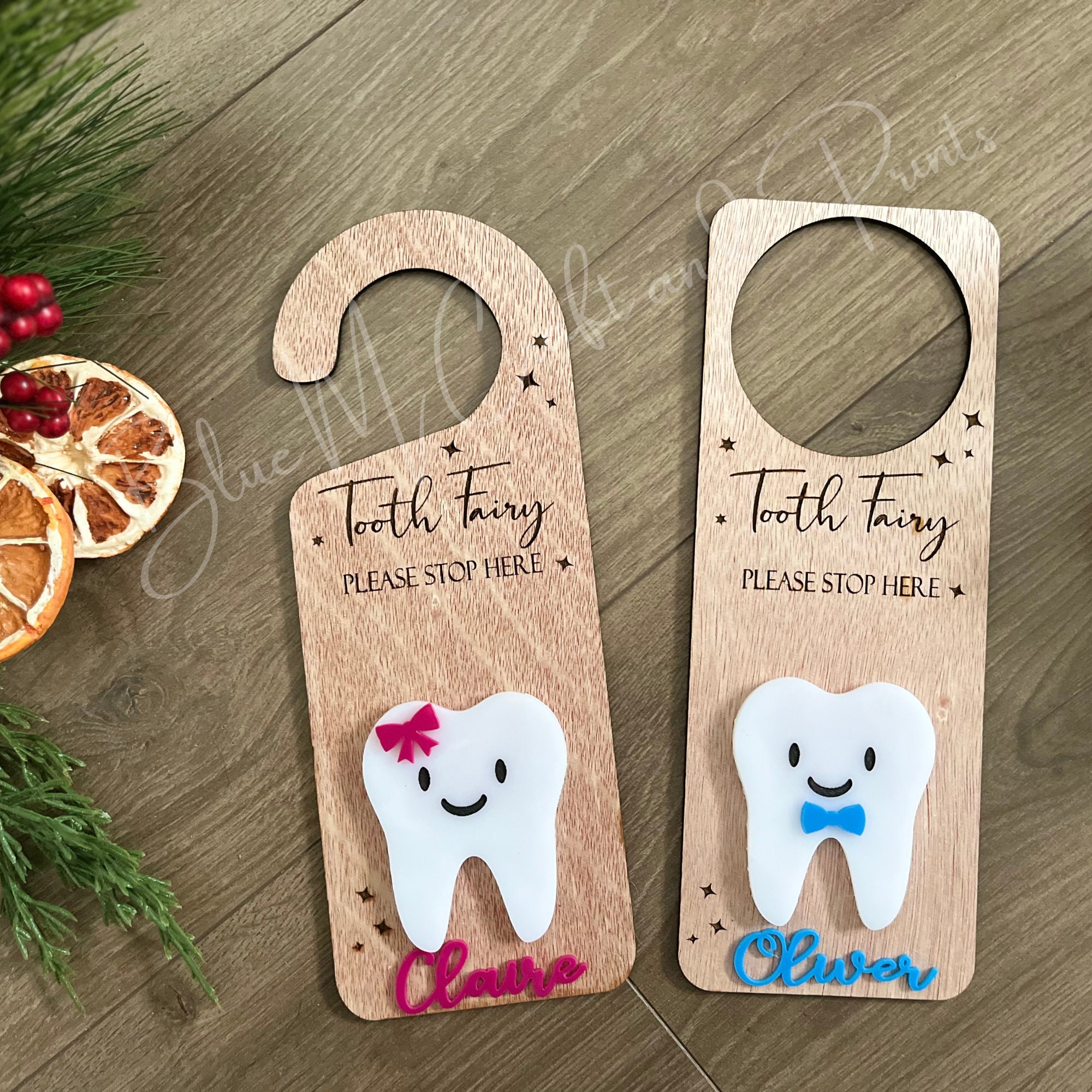Personalized Tooth Fairy Door Hanger custom Wooden Tooth Fairy Sign ...