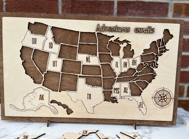 Travel Map U S Map Puzzle Personalized - Il 794xN.5797492903 5bdw