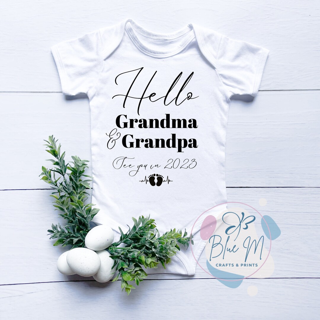 Baby Announcement Onesie Grandparents Baby Announcement Baby Etsy
