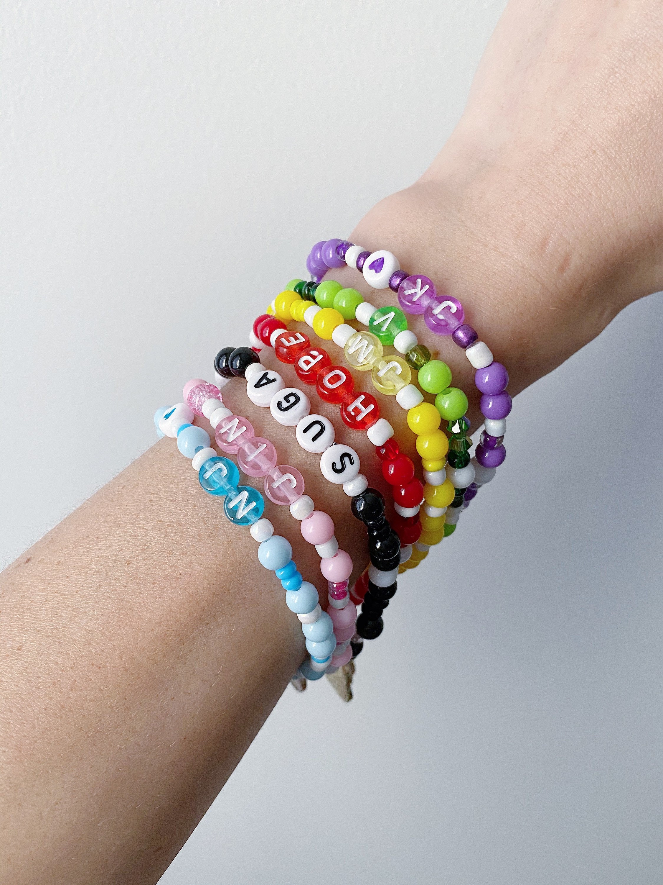 HOBI Inspired BTS Member Bracelets with Charms/Beaded | Etsy