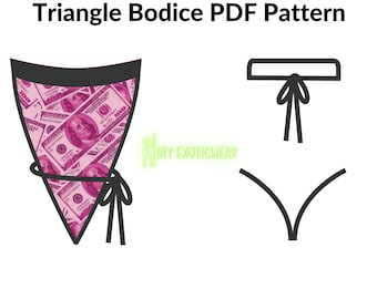 Patrones de costura stripper, Patrones de costura de ropa exótica, Patrón de costura de lencería