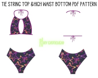 Patrones de costura stripper, Patrones de costura de ropa exótica, Patrón de costura de lencería